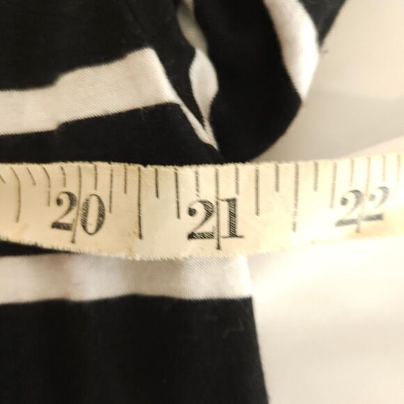 Lauren Ralph Lauren Womens Small Black White Striped Open Front Cardigan Sweater - Picture 4 of 6